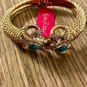 Lilly Pulitzer Gold Bracelet with Blue Accents New with Tags
